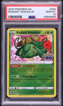 2022 Pokemon Sword & Shield GO Holo Radiant Venusaur #4 PSA 10 GEM MINT