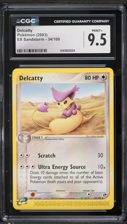 2003 Pokemon EX Sandstorm Delcatty #34 CGC 9.5 MINT+