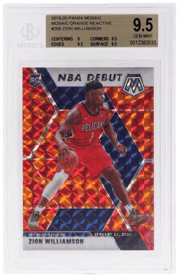 2019 Panini Mosaic Orange Reactive Mosaic Zion Williamson #269 BGS 9.5