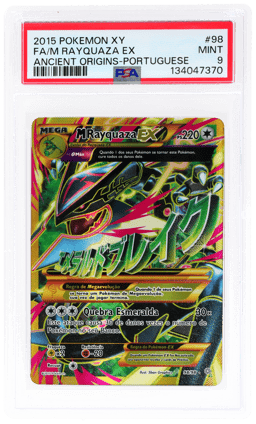 2015 Pokemon XY Ancient Origins Portuguese M Rayquaza Ex #98 PSA 9