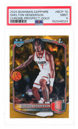 2025 Bowman Sapphire Edition Chrome Prospect Gold Shelton Henderson #BCP-10 24/50 PSA 9
