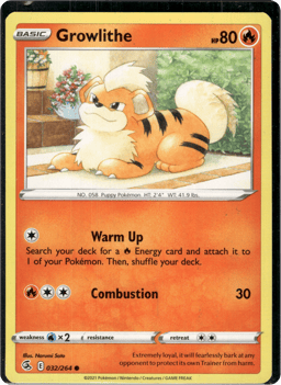 2021 Growlithe #32 Fusion Strike