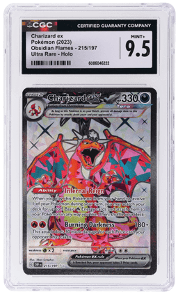 2023 Pokemon Scarlet and Violet Obsidian Flames Ultra Rare Charizard Ex #215 CGC 9.5