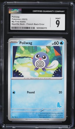 2023 Pokemon My First Battle Deck French Back Error Poliwag CGC 9 MINT