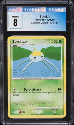 2009 Pokemon Platinum Supreme Victors Surskit #130 CGC 8 NM-MT