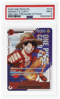 2025 One Piece 3rd Anniversary Treasure Campaign Pack Monkey D. Luffy #ST21-014 PSA 9