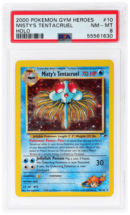 2000 Pokemon Gym Heroes Holo Misty's Tentacruel #10 PSA 8
