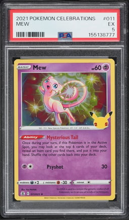 2021 Pokemon Sword & Shield Celebrations Holo Mew #11 PSA 5 EX