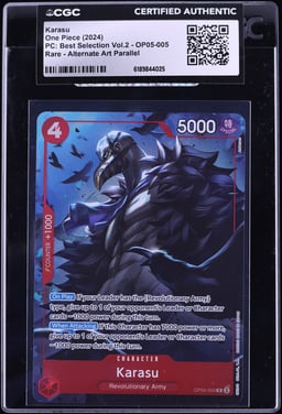 2024 One Piece Japanese Premium Best Selection Vol. 2 Alt Art Karasu #OP05-005 CGC AUTH
