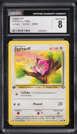 1999 Pokemon Jungle 1st Edition Jigglypuff #54 CGC 8 NM-MT
