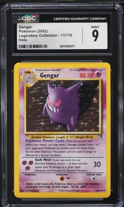 2002 Pokemon Legendary Collection Holo Gengar #11 CGC 9 MINT