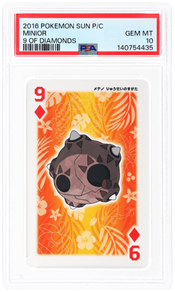 2016 Pokemon Sun Playing Cards Japanese 9 of Diamonds Minior PSA 10