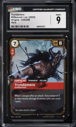 2025 Riftbound League Of Legends LoL Origins Tryndamere #34 CGC 9 MINT
