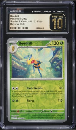2023 Pokemon Scarlet & Violet 151 Reverse Holo Beedrill #15 CGC 10 PRISTINE