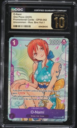 2025 One Piece Promo Illustration Box Volume 1 O-Nami #OP05-062 CGC 10 PRISTINE