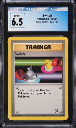 2000 Pokemon Base Set 2 Switch #123 CGC 6.5 EXMT+