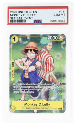 2025 One Piece Promo Set Sail Event Monkey D. Luffy #OP10-111 PSA 10