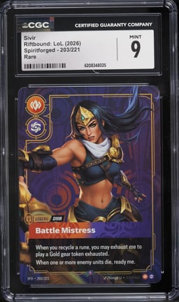 2026 Riftbound League Of Legends LoL Spiritforged Sivir #203 CGC 9 MINT