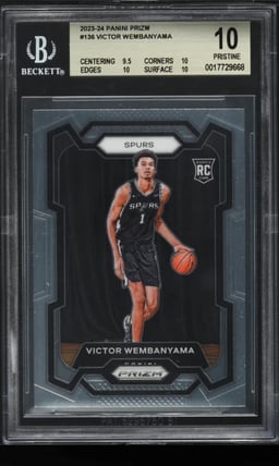 2023 Panini Prizm Victor Wembanyama ROOKIE #136 BGS 10 PRISTINE