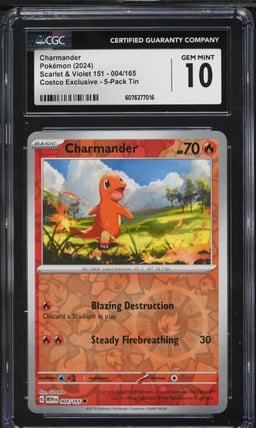 2024 Pokemon Scarlet & Violet 151 Costco Exclusive Charmander #4 CGC 10 GEM MINT