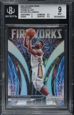 2021 Panini Prizm Fireworks Silver Zion Williamson #6 BGS 9 MINT