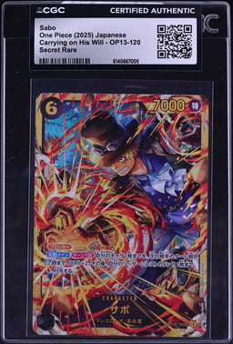 2025 One Piece Japanese Carrying On His Will SEC Sabo #OP13-120 CGC AUTH