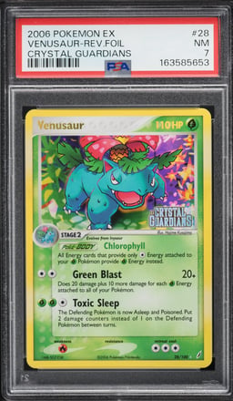 2006 Pokemon EX Crystal Guardians Reverse Holo Venusaur #28 PSA 7 NRMT