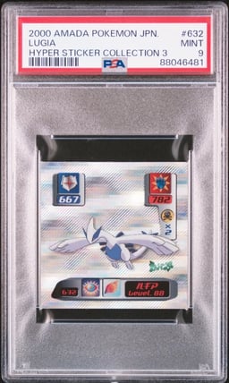 2000 AMADA POKEMON JPN HYPER STICKER COLL 3 #632 LUGIA PSA 9