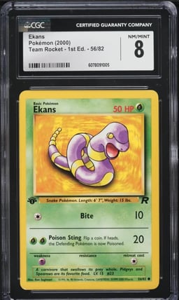 2000 Pokemon Team Rocket 1st Edition Ekans #56 CGC 8 NM-MT