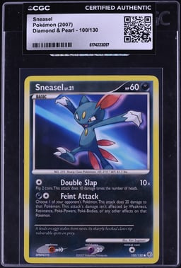 2007 Pokemon Diamond & Pearl Sneasel #100 CGC AUTH