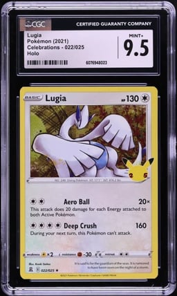 2021 Pokemon Sword & Shield Celebrations Holo Lugia #22 CGC 9.5 MINT+