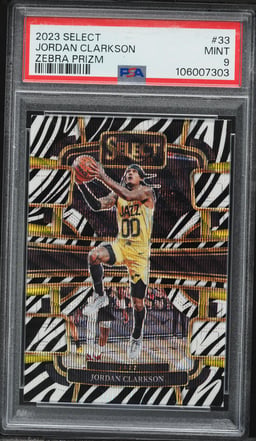 2023 Select Concourse Zebra Prizm Jordan Clarkson #33 PSA 9 MINT