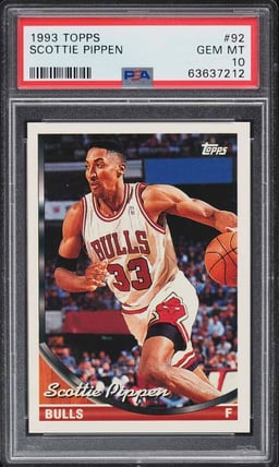 1993 Topps Basketball Scottie Pippen #92 PSA 10 GEM MINT