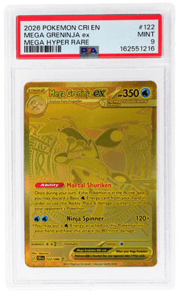 2026 Pokemon Mega Evolution Chaos Rising Mega Hyper Rare Mega Greninja Ex #122 PSA 9