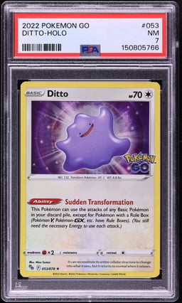 2022 Pokemon Sword & Shield GO Holo Ditto #53 PSA 7 NRMT