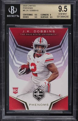 2020 Panini Chronicles Draft Picks Limited J.K. Dobbins ROOKIE #8 BGS 9.5