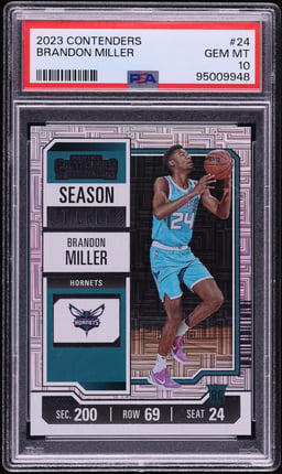 2023 Panini Contenders Brandon Miller ROOKIE #24 PSA 10 GEM MINT