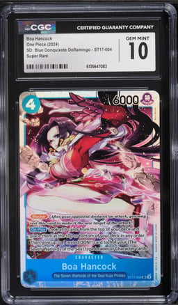 2024 One Piece Japanese Starter Deck Blue Donquixote Doflamingo SR Boa Hancock #ST17-004 CGC 10 GEM MINT