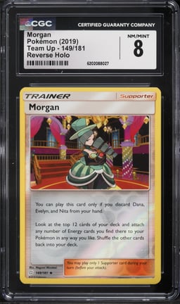 2019 Pokemon Team Up Reverse Holo Morgan #149 CGC 8 NM-MT