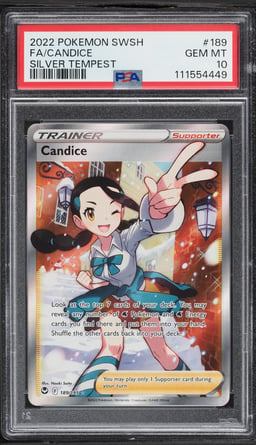 2022 Pokemon Sword & Shield Silver Tempest Full Art Candice #189 PSA 10 GEM MINT