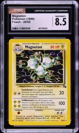 1999 Pokemon Fossil Magneton #26 CGC 8.5 NM-MT+
