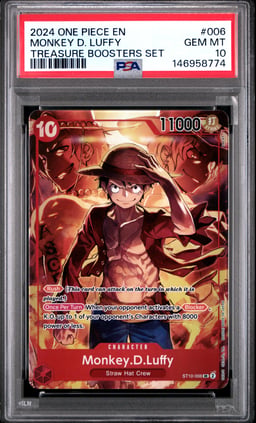 2024 ONE PIECE PROMOS 006 MONKEY D. LUFFY TREASURE BOOSTERS SET PSA 10