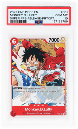 2022 One Piece Promo Super Pre Release Participation Monkey D. Luffy #P-001 PSA 10