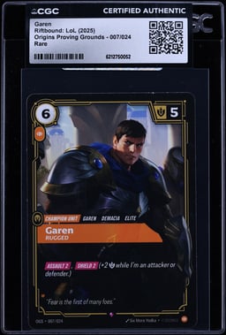2025 Riftbound League Of Legends LoL Origins Proving Grounds Garen #7 CGC AUTH