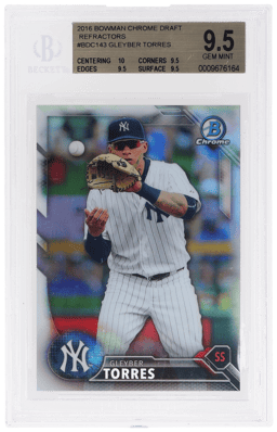 2016 Bowman Chrome Draft Refractor Gleyber Torres #BDC143 BGS 9.5