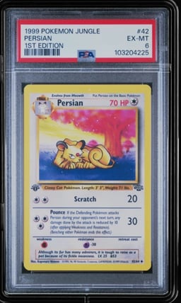 1999 POKEMON JUNGLE 1ST ED #42 PERSIAN PSA 6