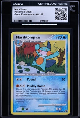 2008 Pokemon Diamond & Pearl Great Encounters Marshtomp #46 CGC AUTH