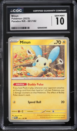 2023 Pokemon Scarlet & Violet Paradox Rift Minun #61 CGC 10 GEM MINT