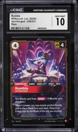 2026 Riftbound League Of Legends LoL Spiritforged Rumble #26 CGC 10 GEM MINT