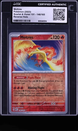 2023 Pokemon Scarlet & Violet 151 Reverse Holo Moltres #146 CGC AUTH
